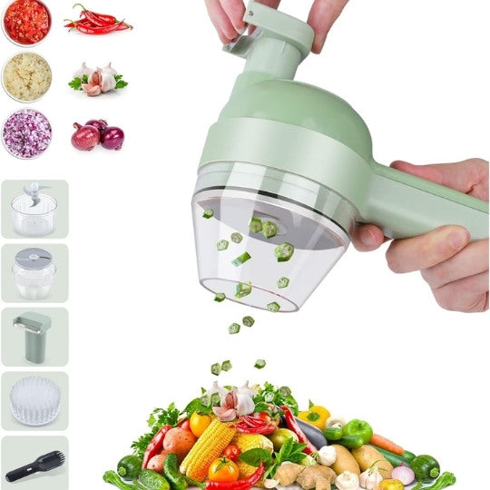 Handheld Electric Vegetable Cutter | 4-in-1